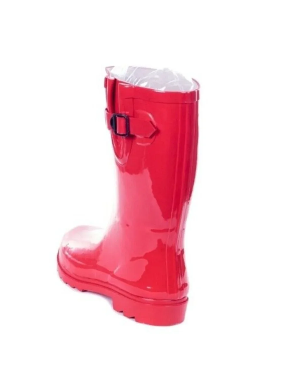 Women's Rainboots, Rubber Mid Calf Rain Boots, RB-1602, Red